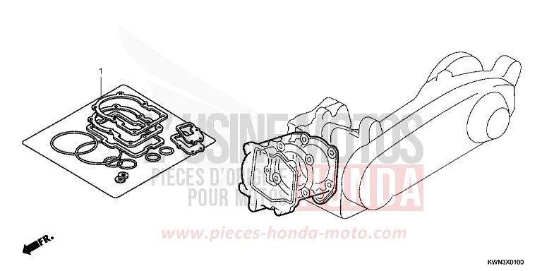 GASKET KIT A for PCX 125 PEARL SIENA RED (R320) from 2013